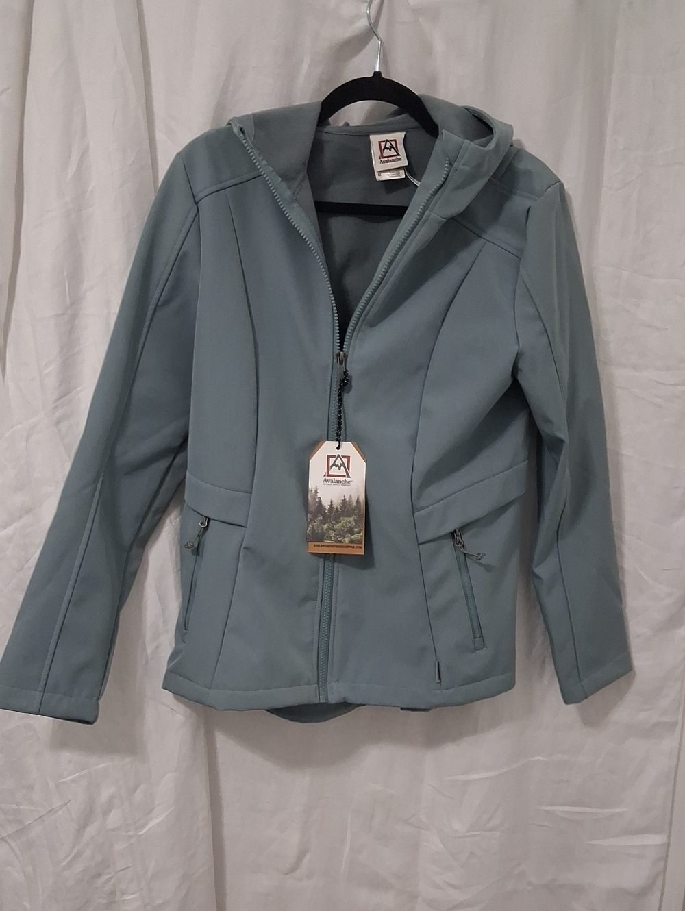 Avalanche Women's Hooded Fleece Lined Soft Shell Light Blue Gray, Size M